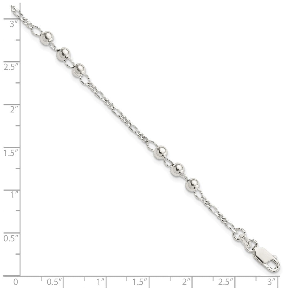 Sterling Silver Diamond Cut Beaded Bracelet 7 inches