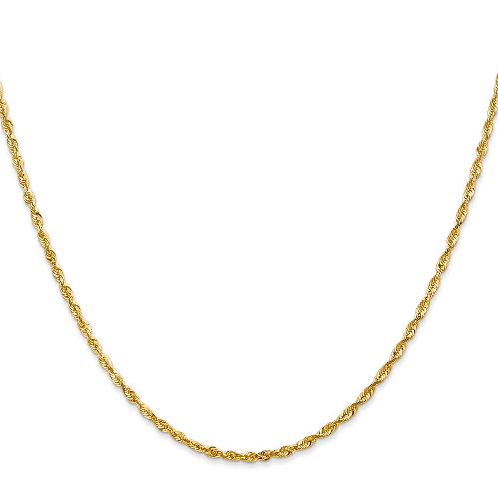 14K 22 inch 2mm Ultra Diamond-cut Rope with Lobster Clasp Chain