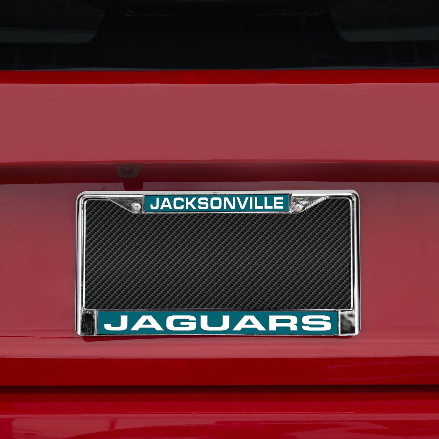 Jacksonville Football Jaguar's Chrome Metal Laser Cut License Plate Frame