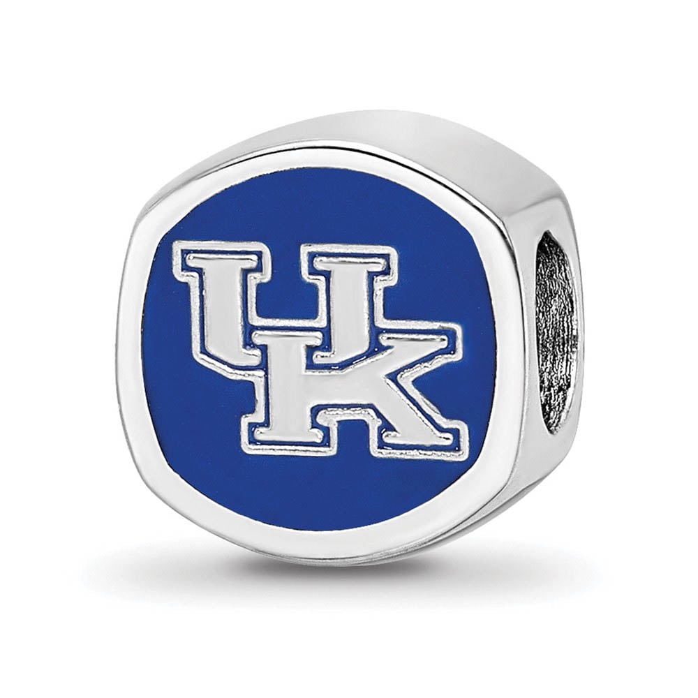 Sterling Silver The U of Kentucky UK Cushion Shaped Bead Charm