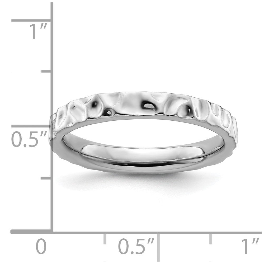 Sterling Silver Stackable Expressions Rhodium Ring Size -7