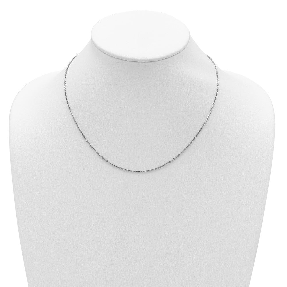 14k White Gold 1.6mm Round Cable 1in+1in Adjustable Chain