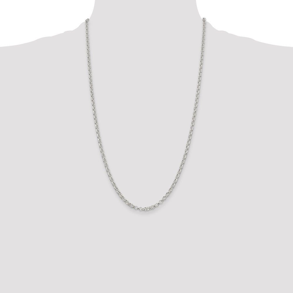 Sterling Silver 3.5mm Rolo Chain 26 Inches