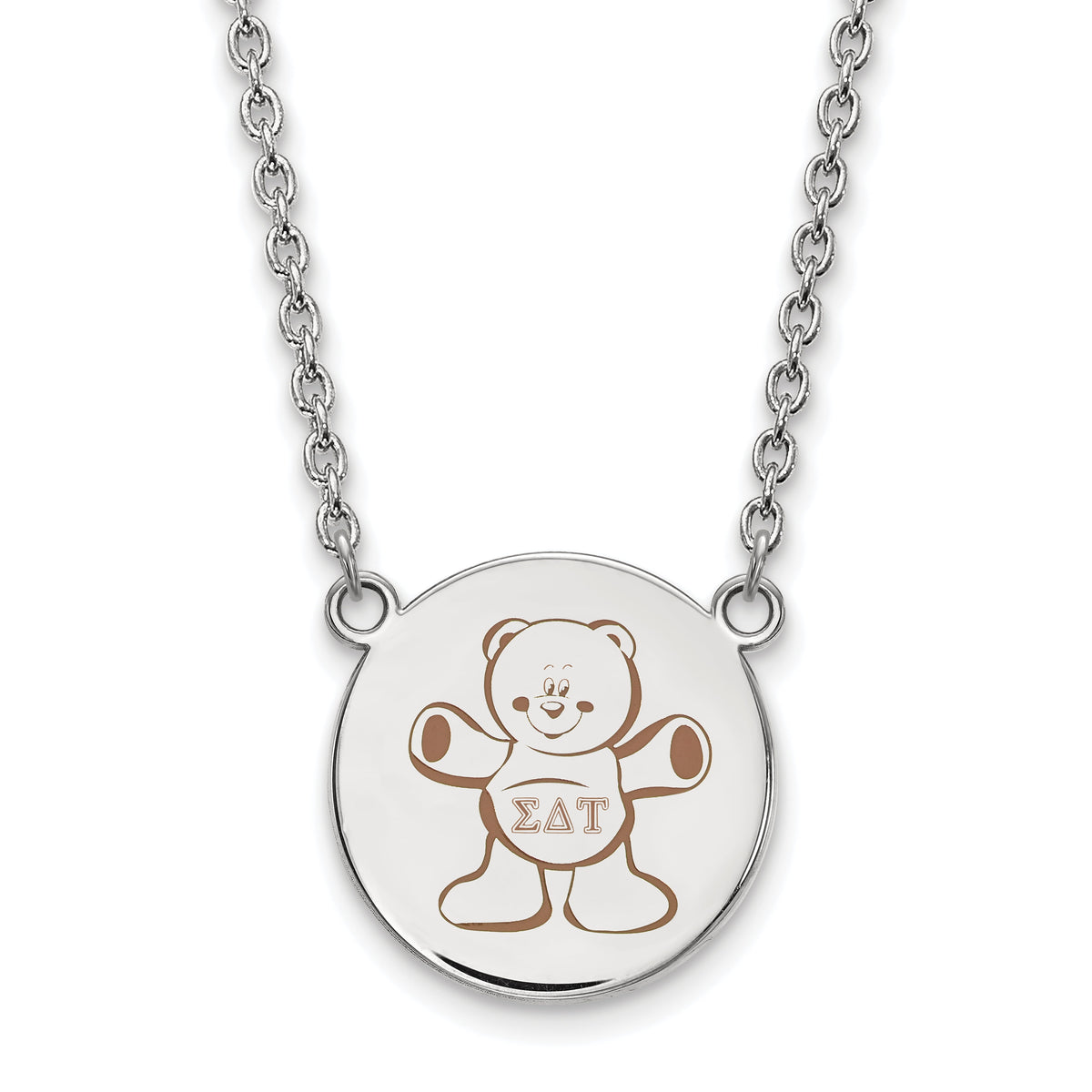 Sterling Silver 18in Official Licensed Greek Sororities Sigma Delta Tau Small Enamel Pendant w/Necklace