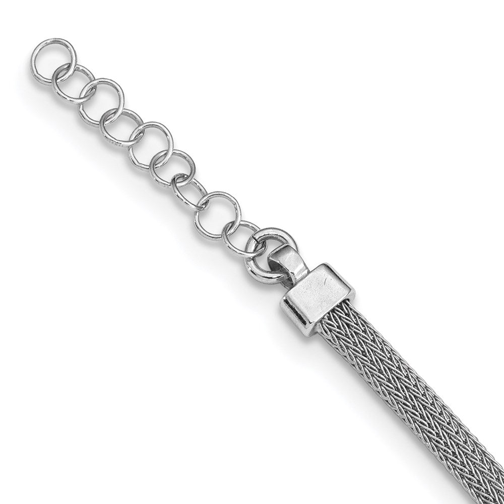 Sterling Silver Polished Twisted w/1.25 in ext Necklace