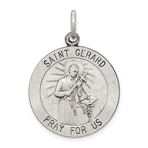 Sterling Silver Antiqued Saint Gerard Medal