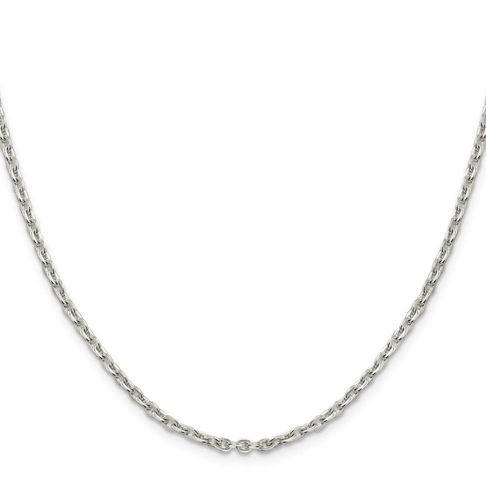 Sterling Silver 2.75mm Flat Link Cable Chain 18 Inches