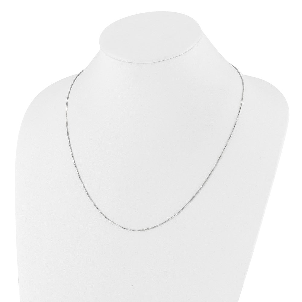 Sterling Silver Rhodium-plated Adjustable .95mm Box Chain