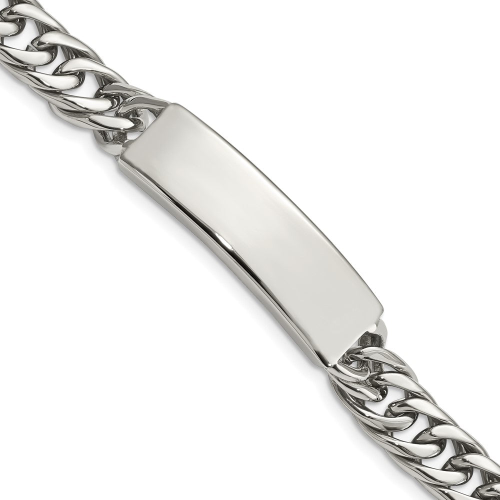 Stainless Steel Antiqued and Polished Curb Link 8.5in Bracelet 8.5 inches