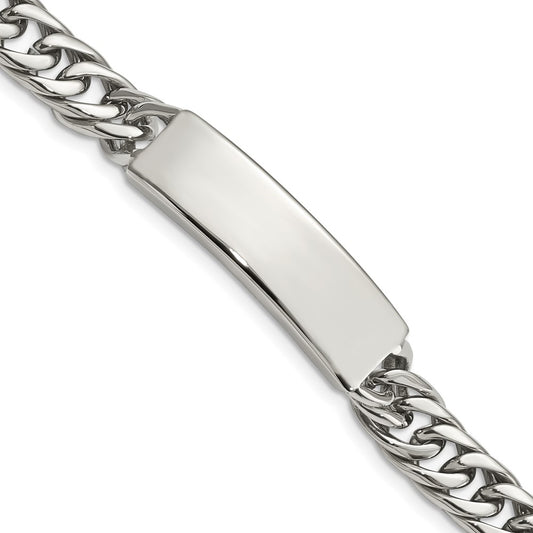 Stainless Steel Antiqued and Polished Curb Link 8.5in Bracelet 8.5 inches