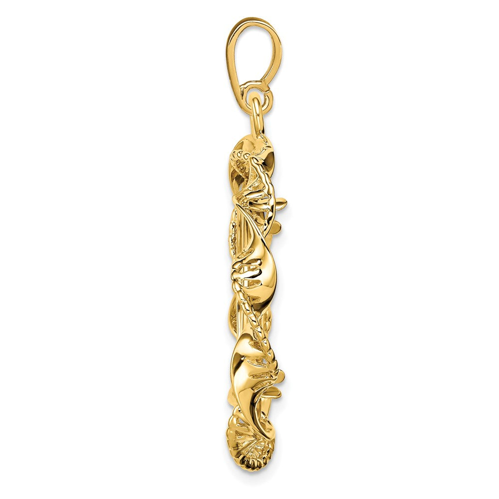 Wideband Distinguished Coin Jewelry 14k Polished Fancy Twisted Ribbon 22.0mm Prong Coin Bezel Pendant