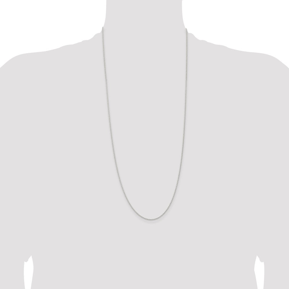 Sterling Silver 1.3mm Solid Rope Chain 30 Inches