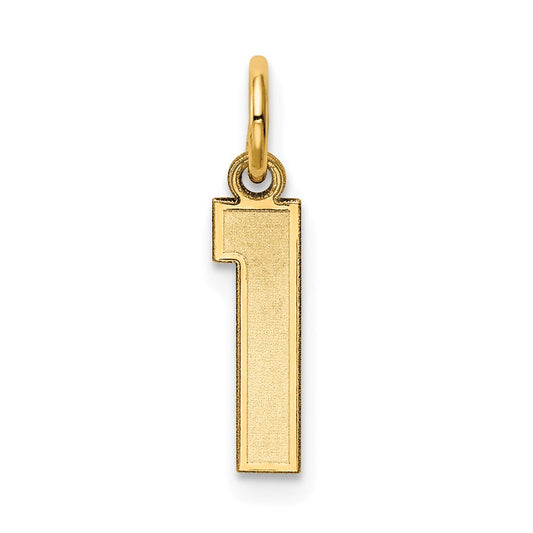 10k Small Satin Number 1 Charm