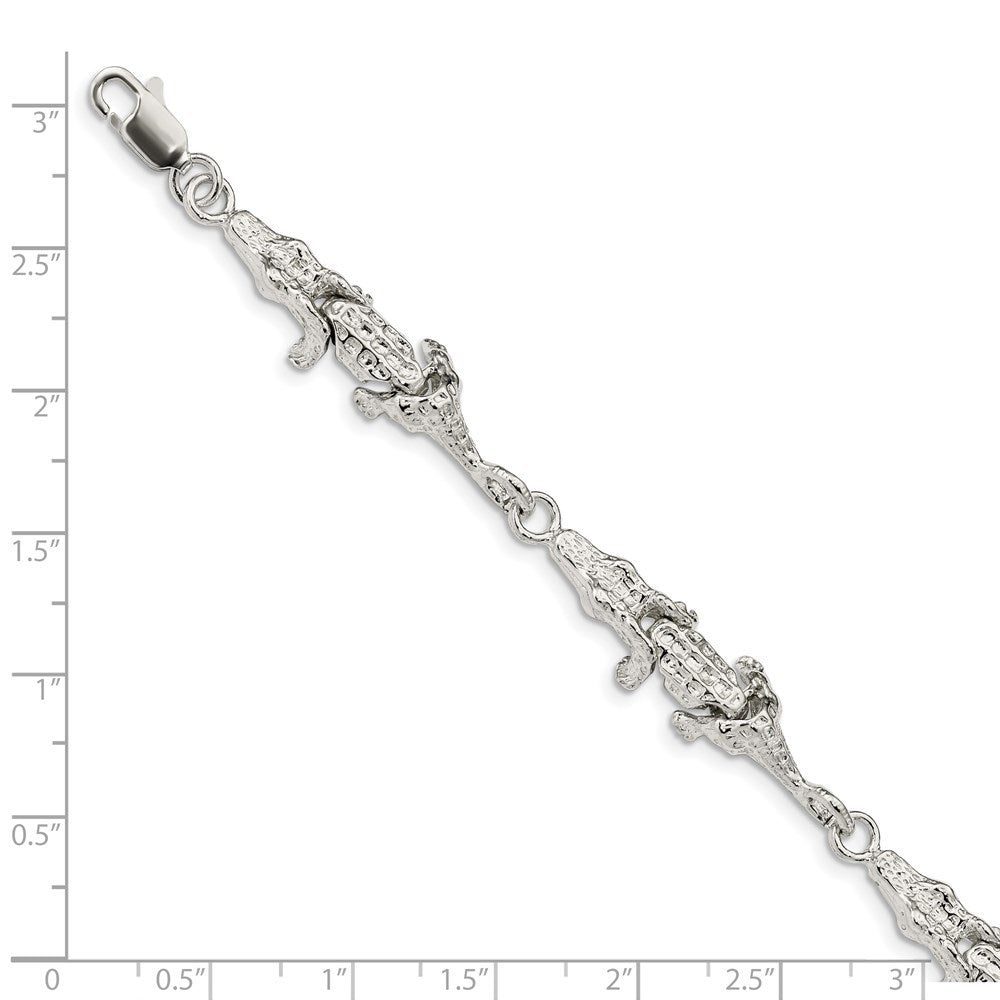 Sterling Silver Alligator Bracelet 7 inches