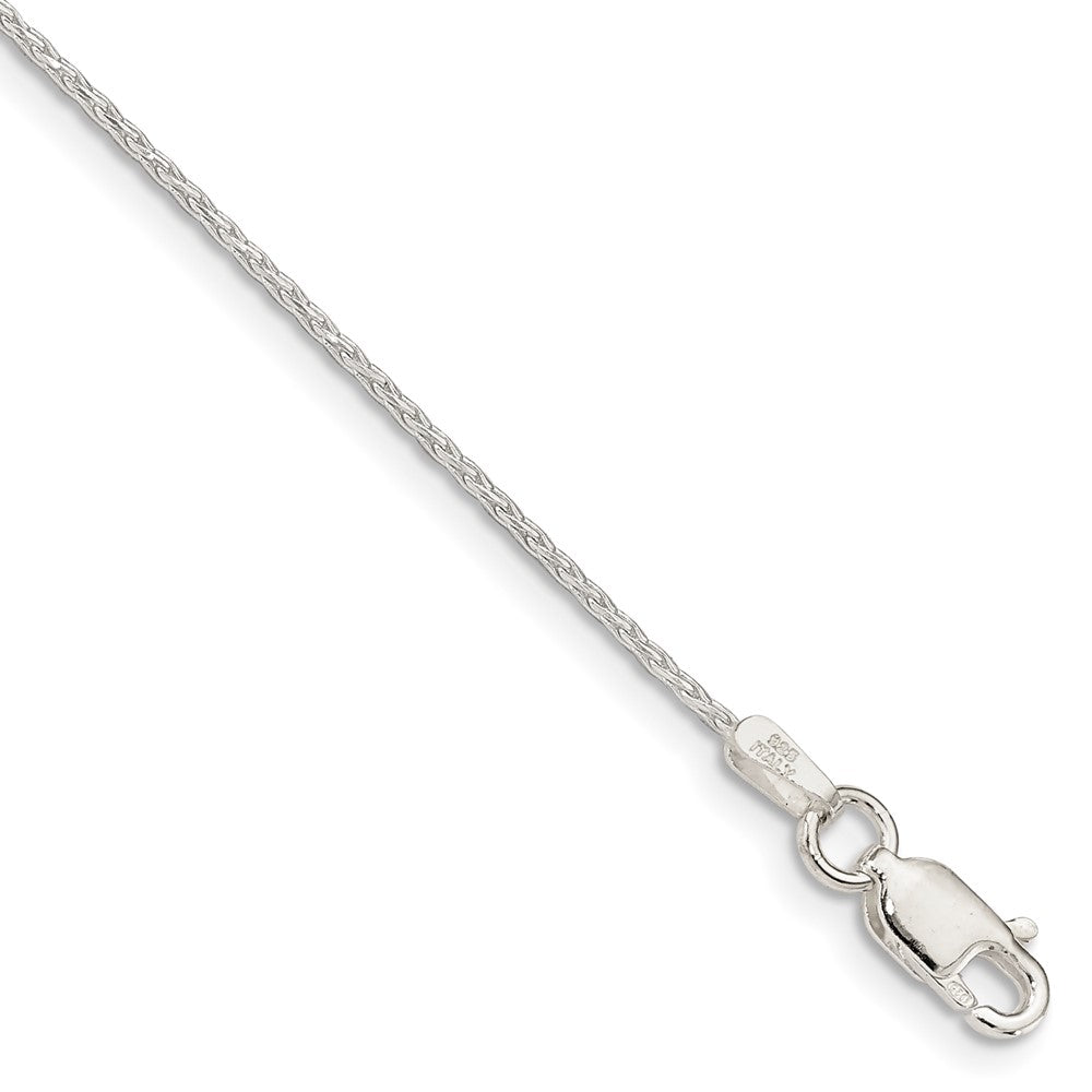 Sterling Silver 1.25mm Diamond-cut Round Spiga Chain 7 inches