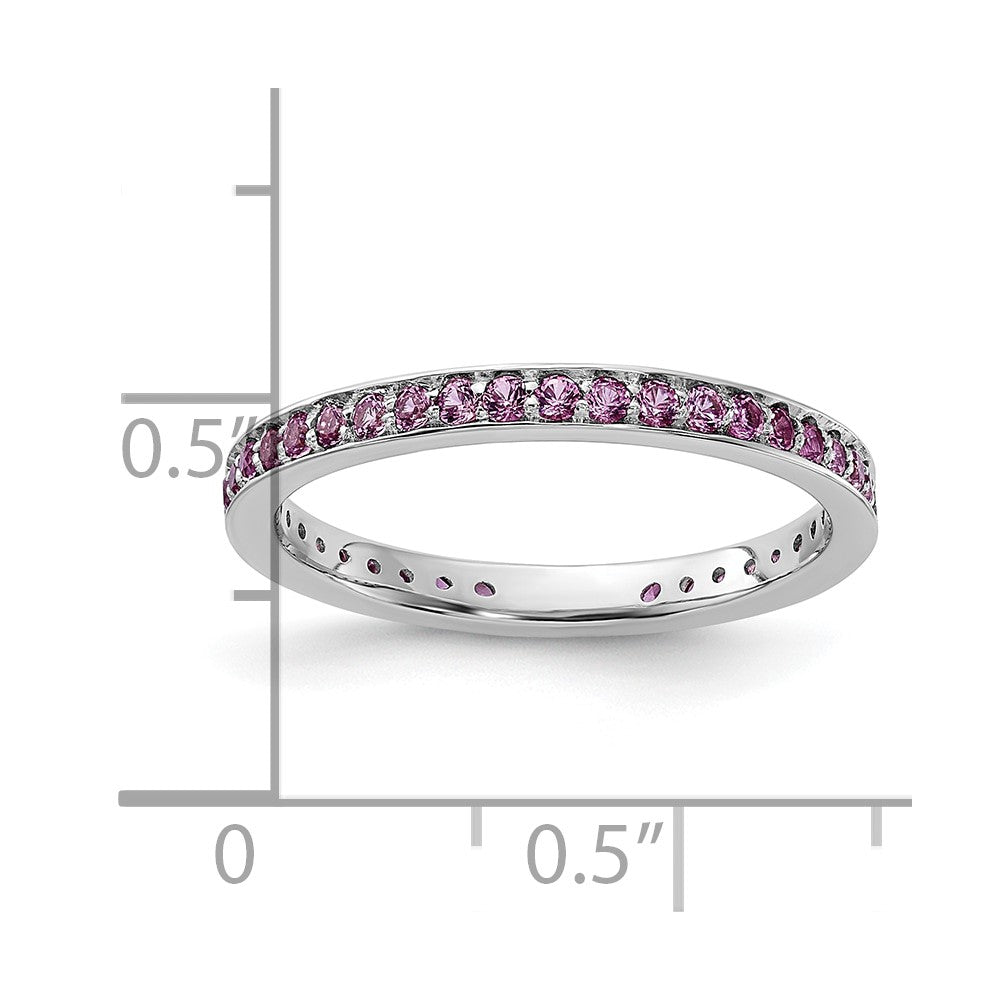 Sterling Silver Stackable Expressions Created Pink Sapphire Ring