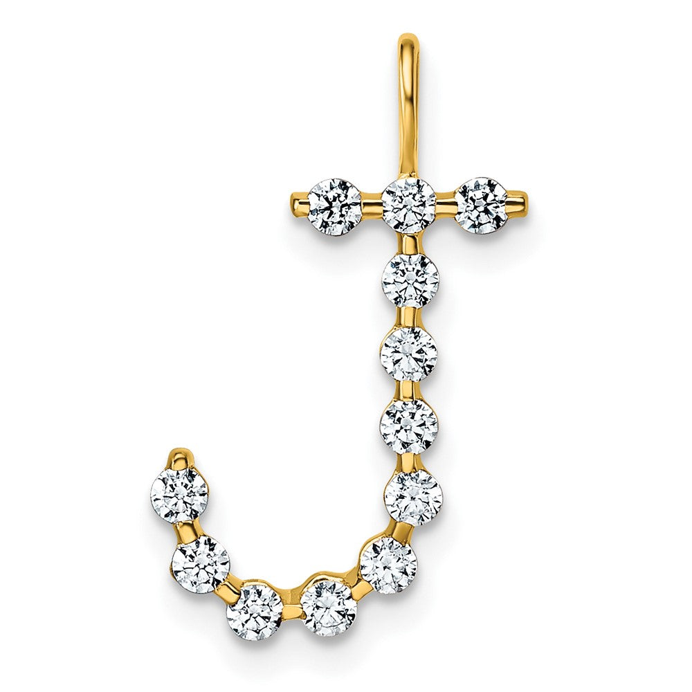 True Origin 14k 3/8 carat Lab Grown Diamond VS DEF Alphabet J Pendant