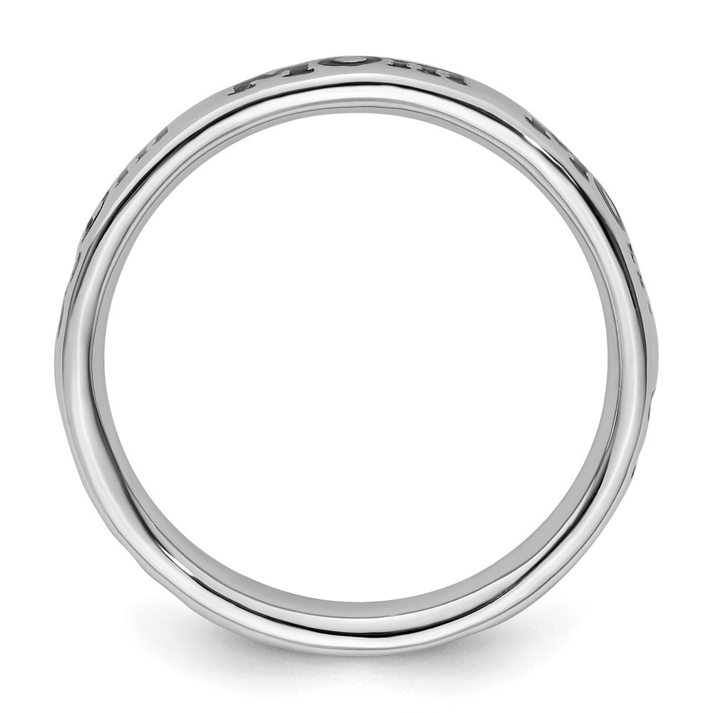 Sterling Silver Stackable Expressions Polished Enameled Mom Ring Size -9