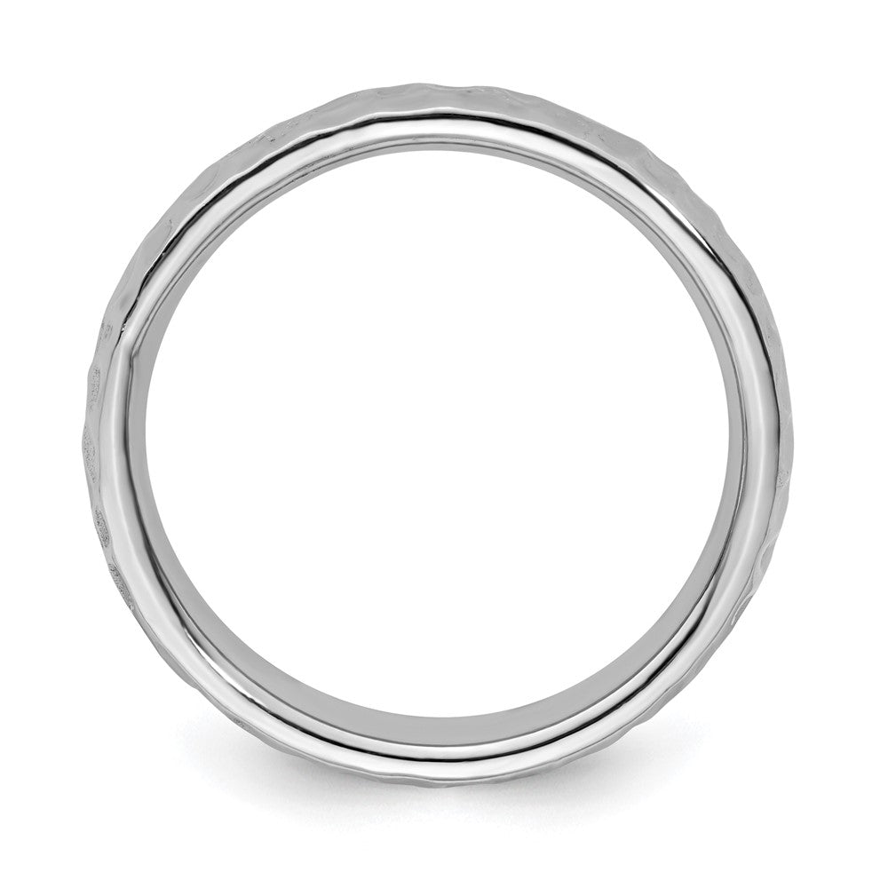 Sterling Silver Stackable Expressions Rhodium Ring Size -8