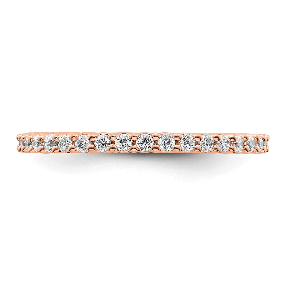 14k Rose Gold Polished Size 6 Shared Prong 1/2 carat Diamond Complete Eternity Band