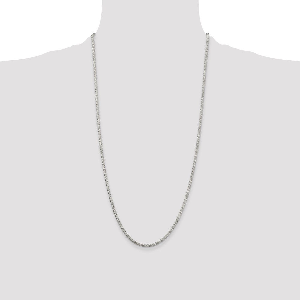 Sterling Silver 2.5mm Round Spiga Chain 28 Inches
