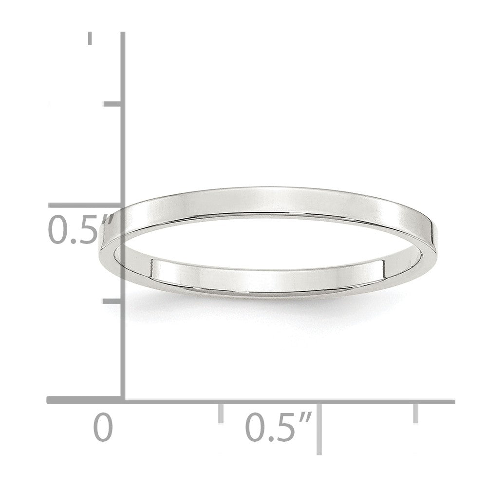 Sterling Silver 2mm Lightweight Flat Size 10.5 Band