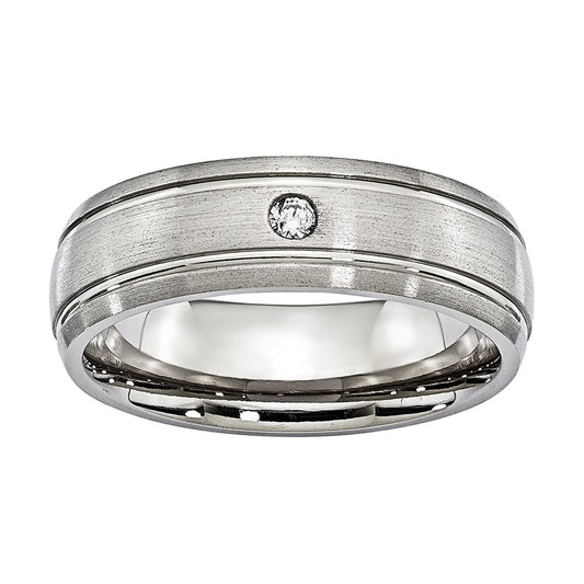 Titanium 7mm .05 CTW Diamond Comfort-fit Band
