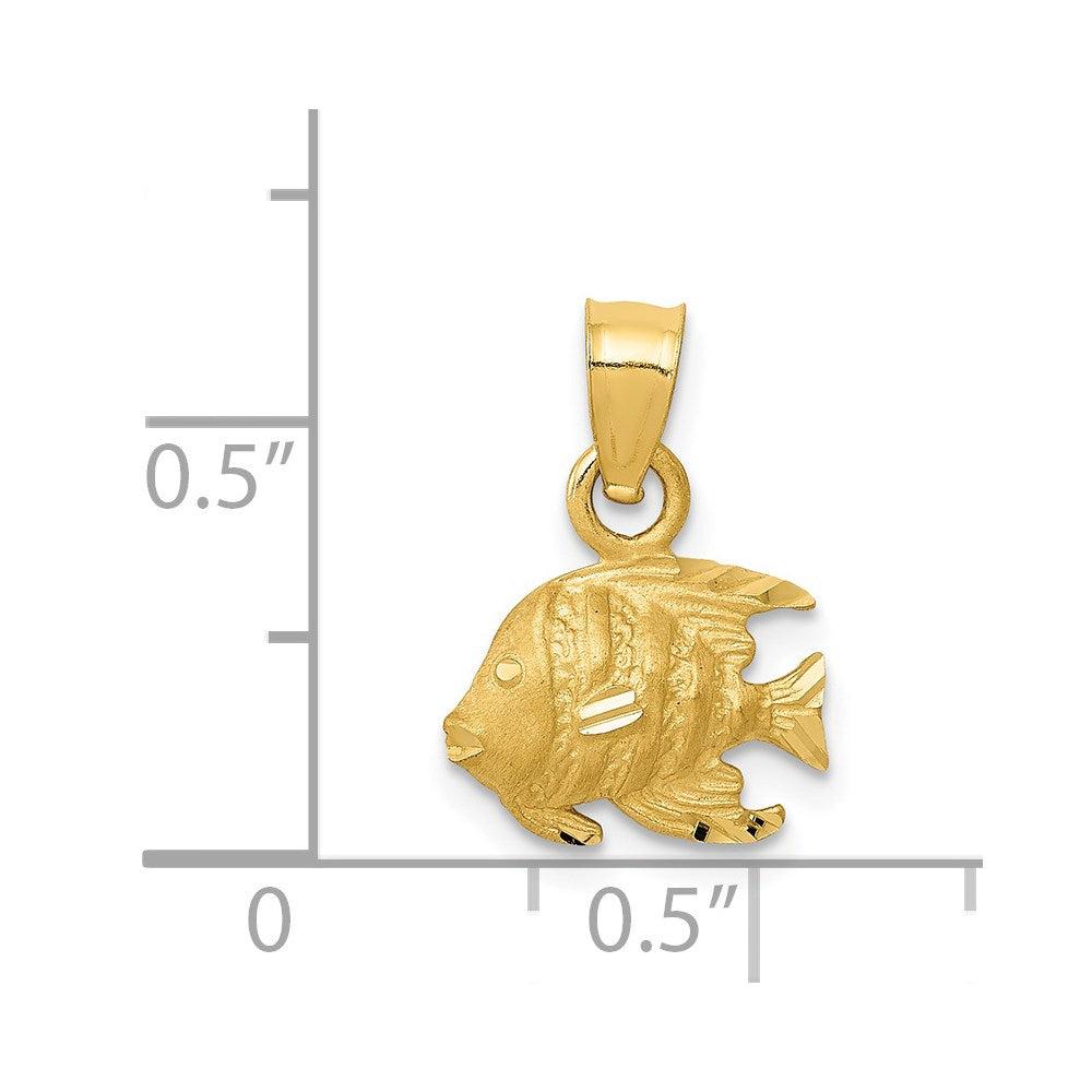 14K Fish Pendant Yellow Gold