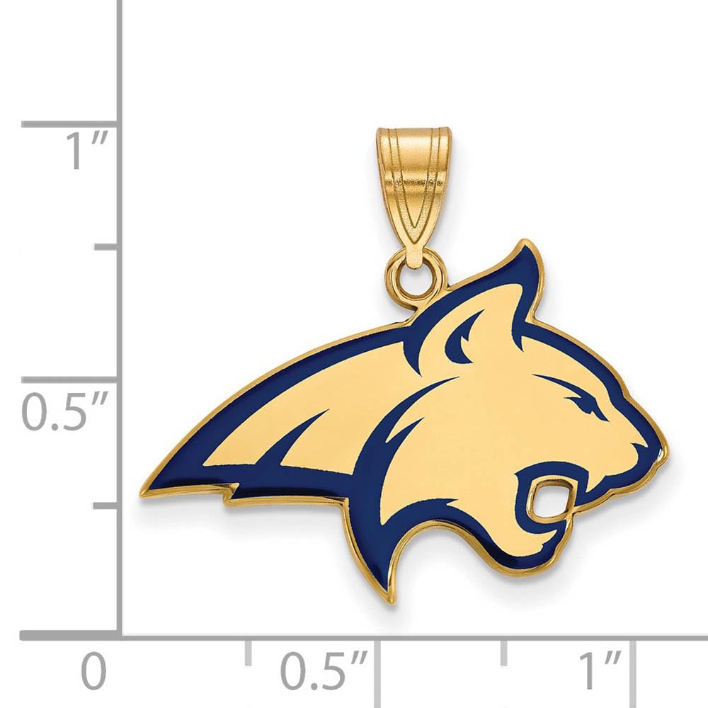 Logoart Sterling Silver Gp Montana State University Large Enamel Pendant
