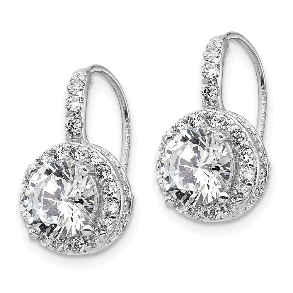 Sterling Silver Rhodium Plated Diamond-cut 2x35mm Hoop Earrings