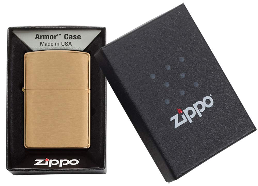 Zippo Armor Brushed Brass Pocket Lighter