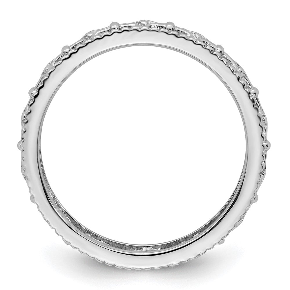 Sterling Silver Stackable Expressions Polished Fleur De Lis Ring Size -7