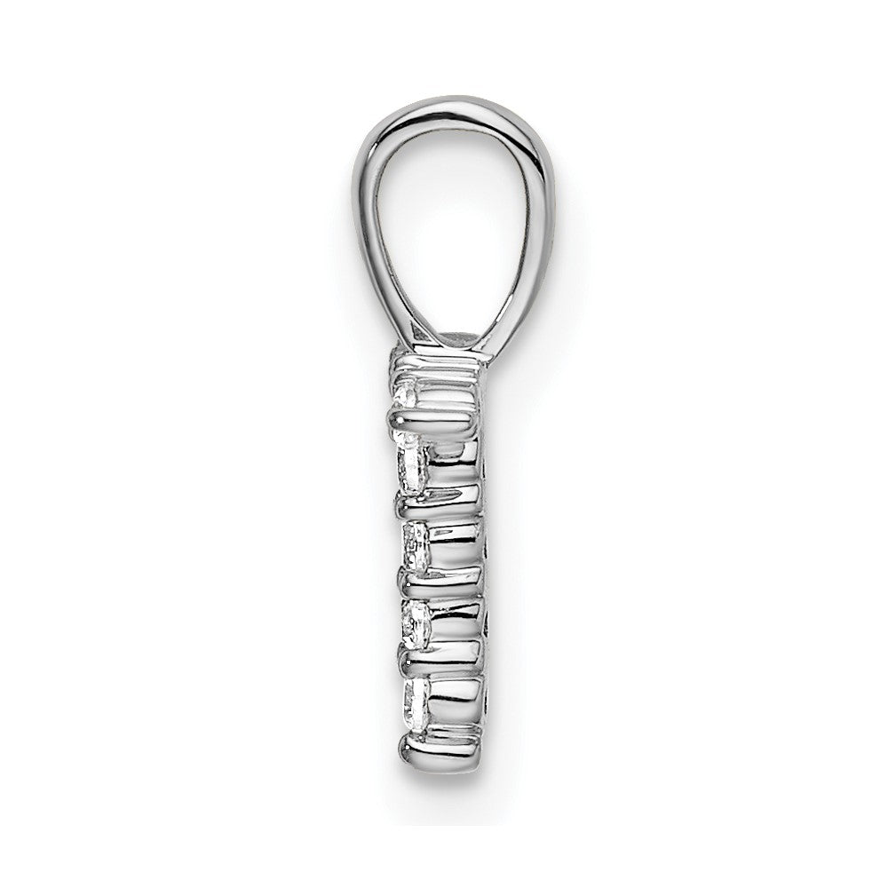 14k White Gold 1/10 carat Lab Grown Diamond VS/SI+ G+ Letter T Initial Pendant