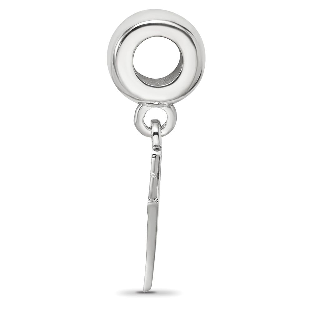 Sterling Silver Rhodium-plated LogoArt Kappa Alpha Theta Kite Bead QKAT003BD1-SS