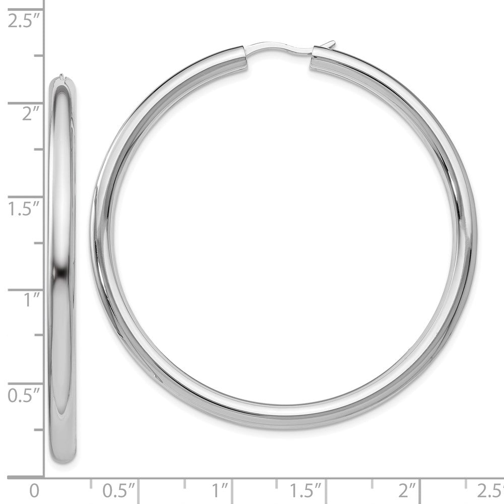 Sterling Silver Rhodium-plated 3.5mm Tube Earrings