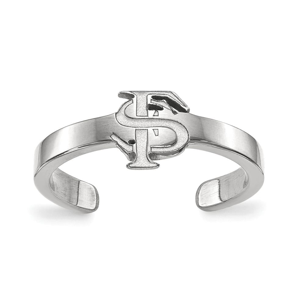 Sterling Silver Rhodium-plated LogoArt Florida State University F-S Toe Ring Q-SS029FSU