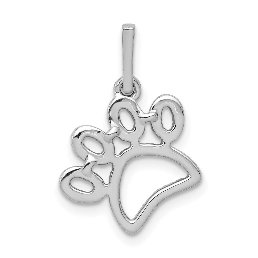 14k White Gold 1/4 carat Lab Grown Diamond VS/SI+ G+ Paw Print Pendant