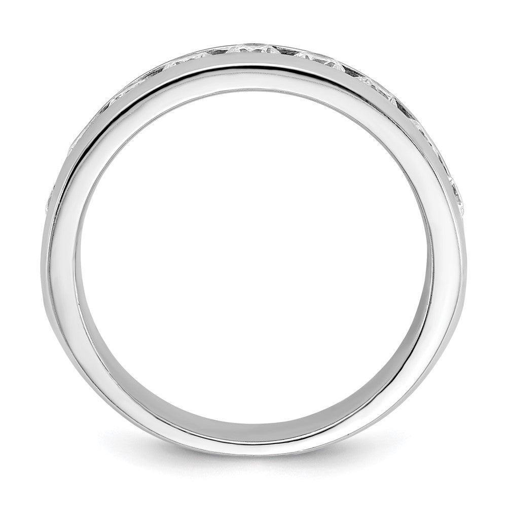 IBGoodman 14k White Gold Men's Polished 9-Stone 1 Carat AA Quality Diamond Ring