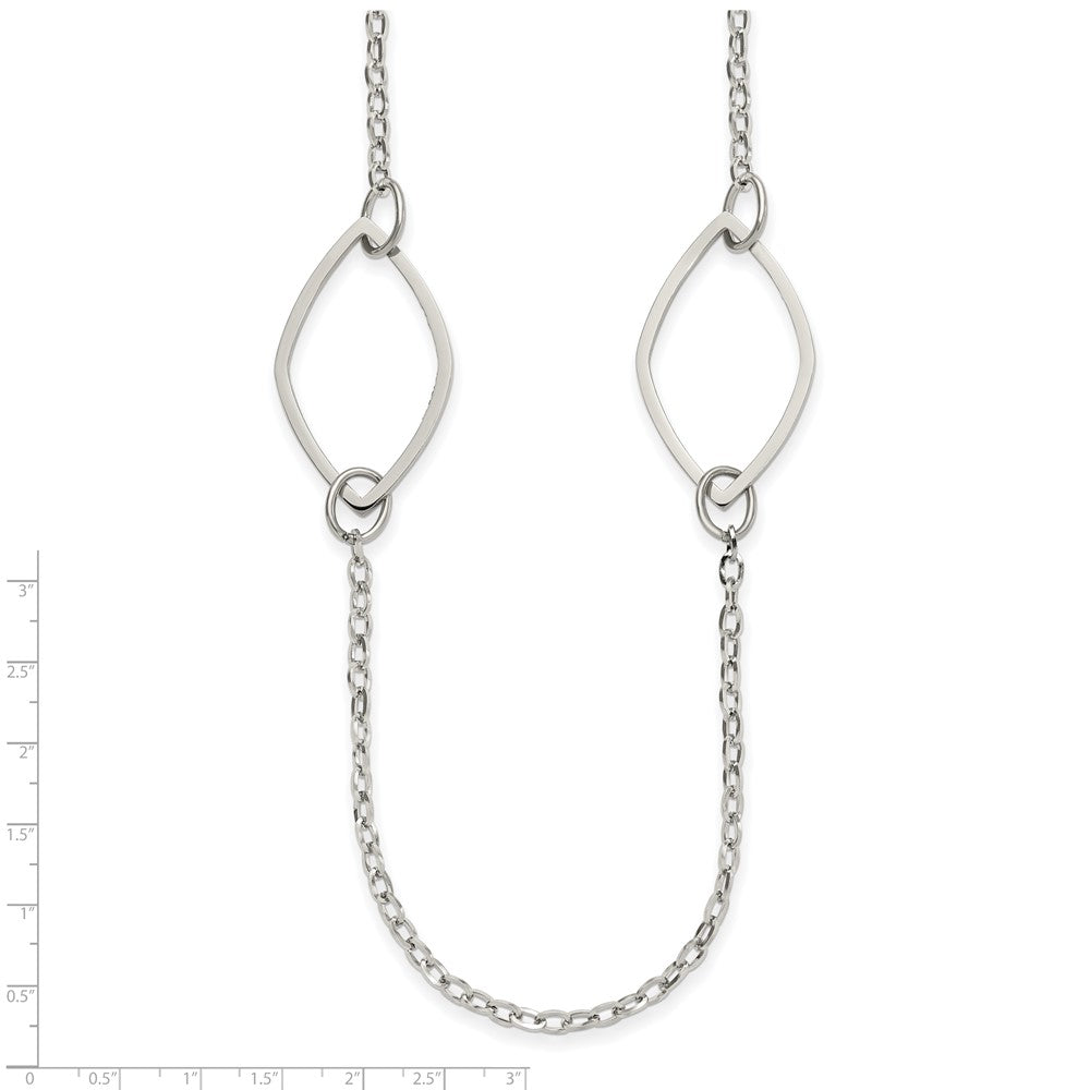 Stainless Steel Polished Fancy Link 36in Necklace