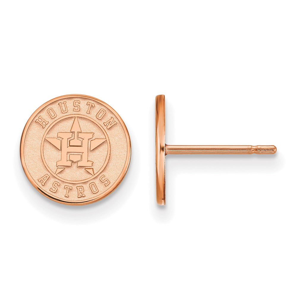 SS Rose Gold-plated MLB LogoArt Houston Astros Small Post Earrin