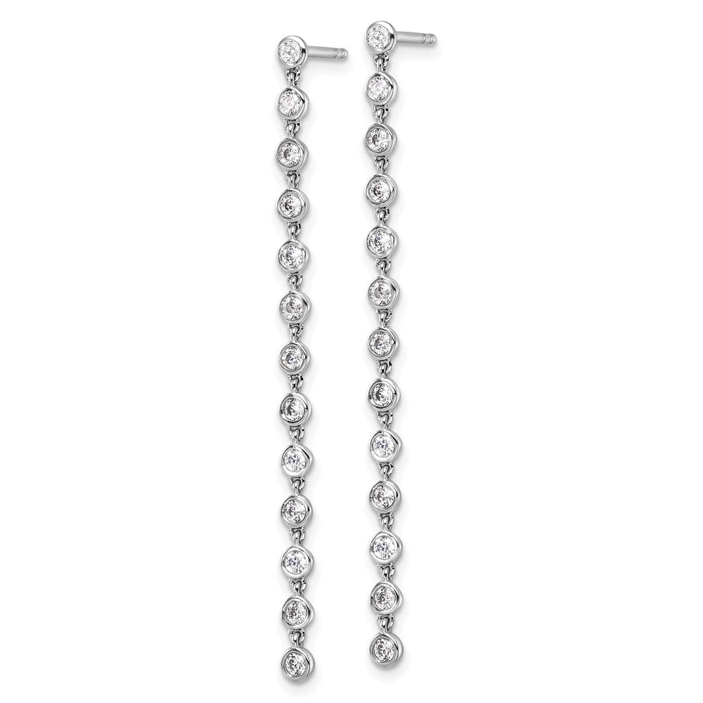 True Origin 14K White Gold 5/8 carat Lab Grown Diamond VS DEF Graduated Dangle Post Earring