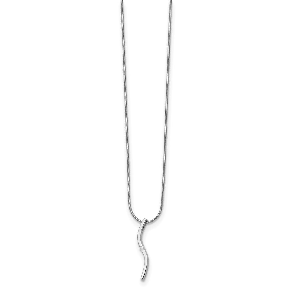White Ice Sterling Silver Rhodium-plated 18 Inch Diamond Necklace with 2 Inch Extender 18 Inches