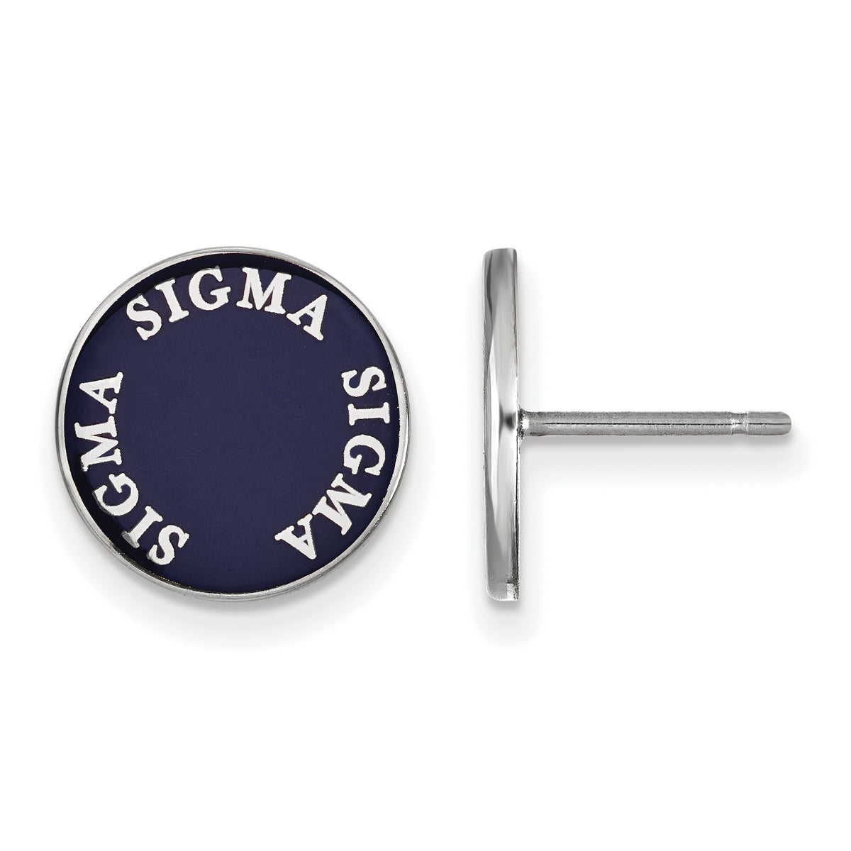 Sterling Silver Official Licensed Greek Sororities Sigma Sigma Sigma (???) Enameled Post Earrings