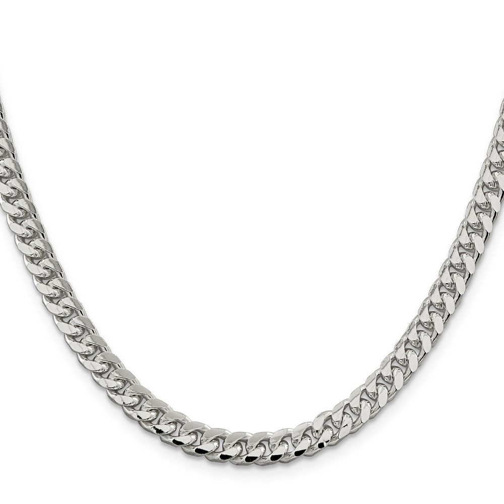 Sterling Silver 6mm Domed w/ Side D/C Curb Chain 16 Inches