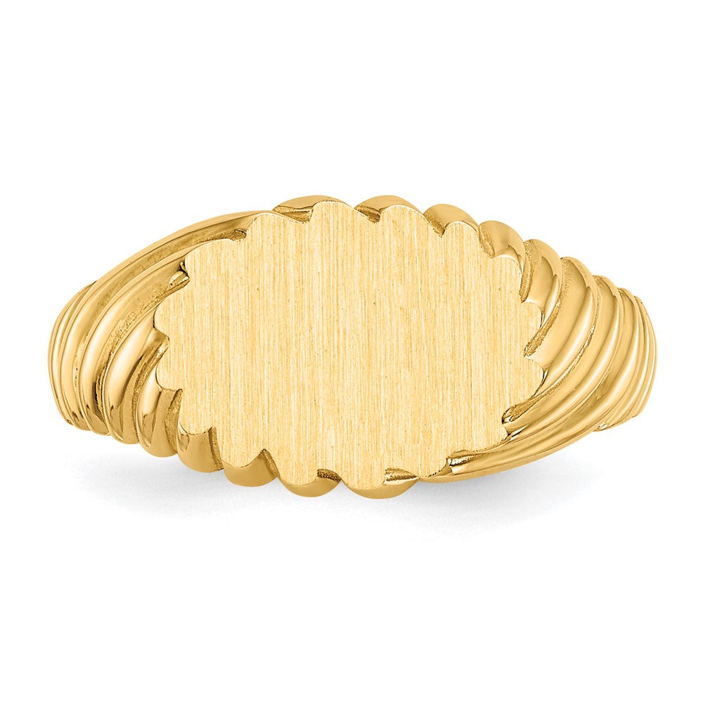 14k 7.5x10.0mm Open Back Signet Ring Size 5