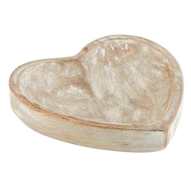 Creative Brands AMR690 6 x 1.5 in. Wooden Heart Table Top, White - Small