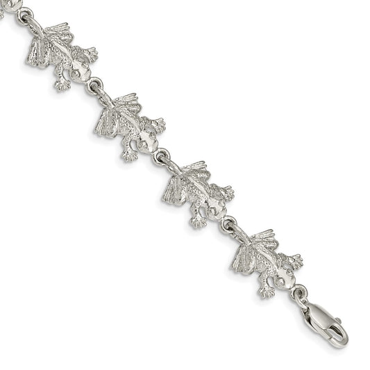 Sterling Silver Frogs Bracelet 7 inches