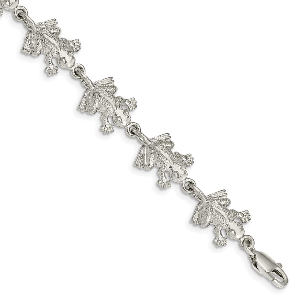Sterling Silver Frogs Bracelet 7 inches