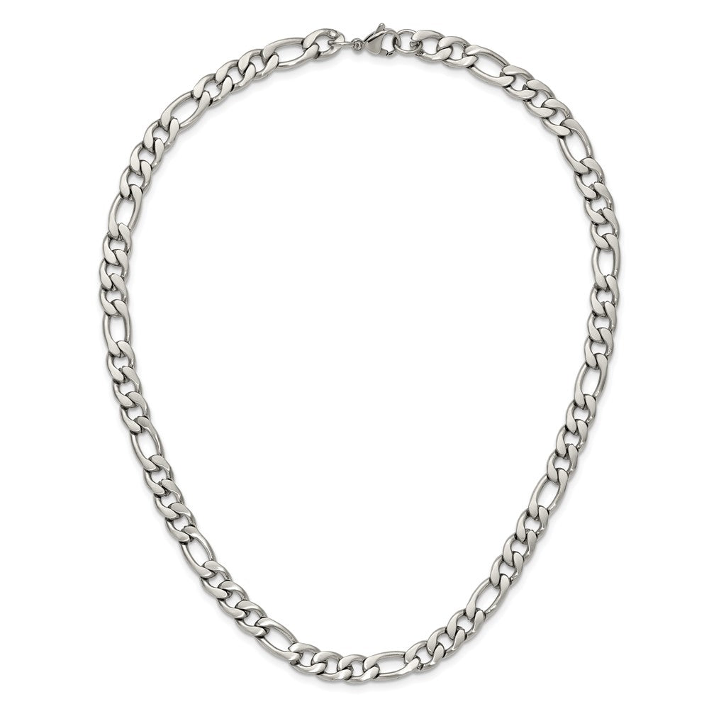 Stainless Steel Satin 7mm 18in Figaro Chain