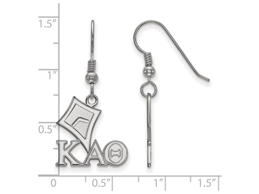 Sterling Silver Official Licensed Greek Sororities Kappa Alpha Theta (???) Medium Dangle Earrings